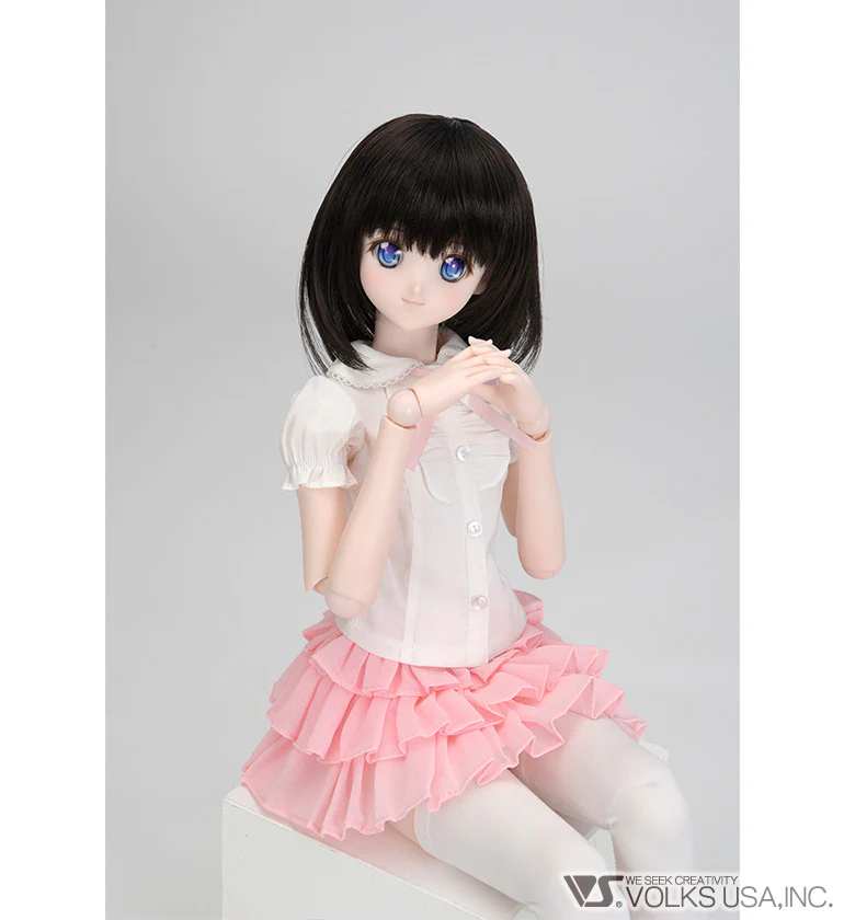 Ruffle Blouse Set (White / Pink) - Image 3