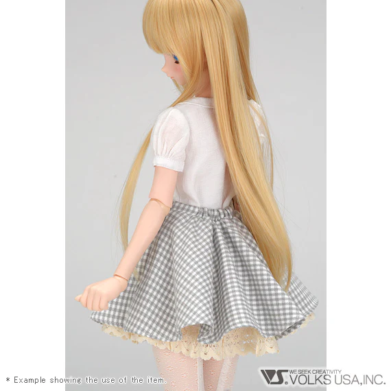 Flared Skirt (White x Gray Plaid) - Image 3