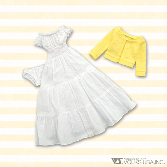 White Dress & Yellow Cardigan Set - Image 4