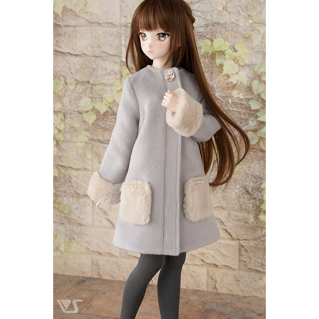Collarless Bijou Coat (Gray) - Image 5