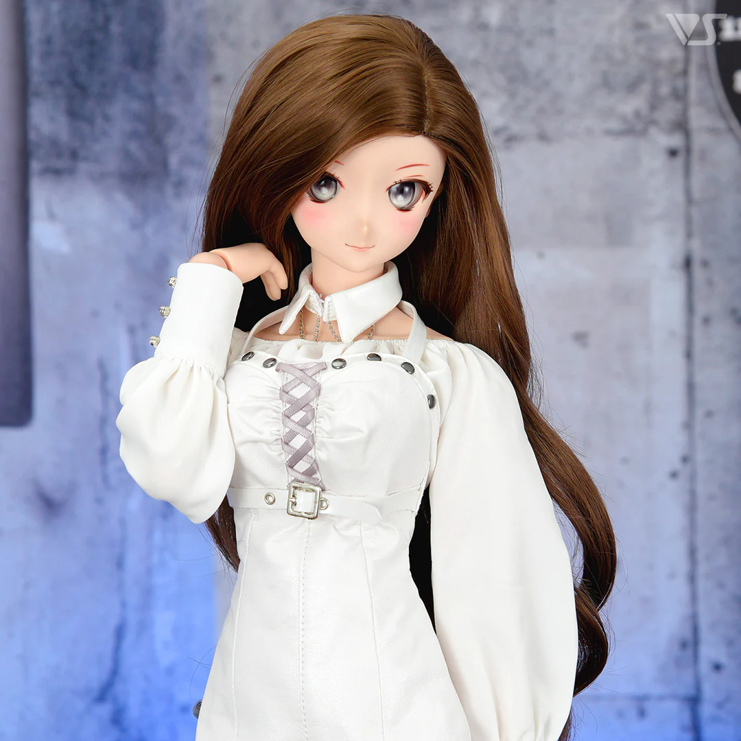 White Synthetic Leather Dress Set - Image 4